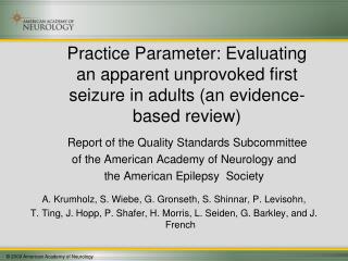 Report of the Quality Standards Subcommittee of the American Academy of Neurology and