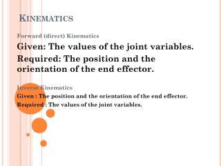 Kinematics