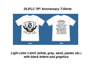 Light color t-shirt (white, gray, sand, pastel, etc.) with black letters and graphics