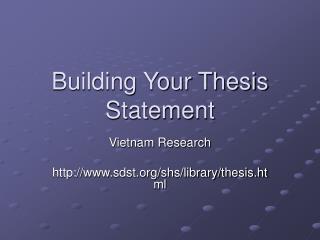 Building Your Thesis Statement
