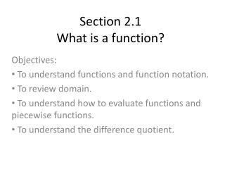 Section 2.1 What is a function?