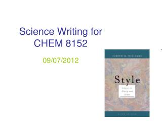 Science Writing for CHEM 8152