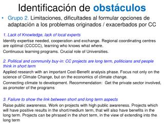 Identificación de obstáculos