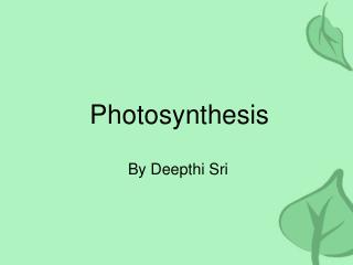 Photosynthesis