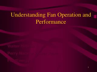 Understanding Fan Operation and Performance
