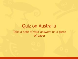 Quiz on Australia