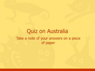Quiz on Australia