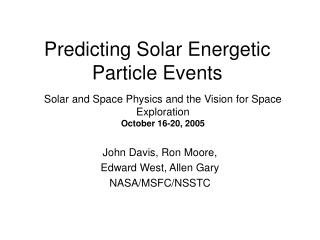 Predicting Solar Energetic Particle Events