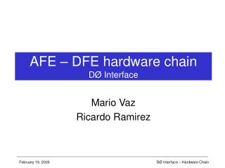 AFE – DFE hardware chain DØ Interface