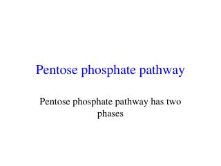 Pentose phosphate pathway