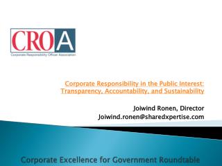 Corporate Excellence for Government Roundtable