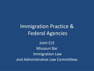 Immigration Practice &amp; Federal Agencies