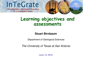 Learning objectives and assessments