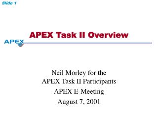 APEX Task II Overview