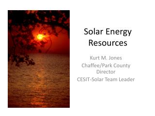Solar Energy Resources