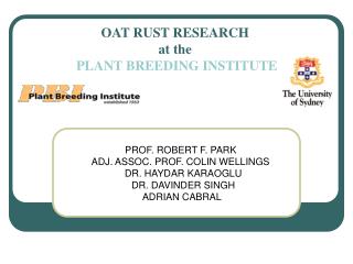 OAT RUST RESEARCH at the PLANT BREEDING INSTITUTE