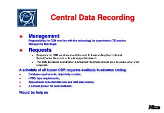 Central Data Recording