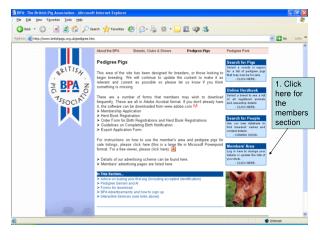 1. Click here for the members section