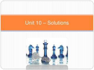 Unit 10 – Solutions