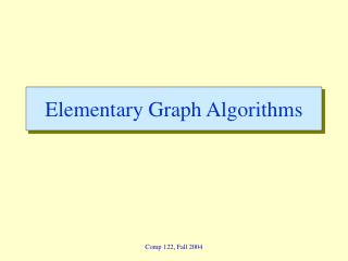 Elementary Graph Algorithms