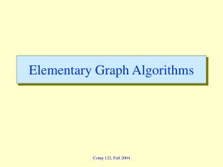 Elementary Graph Algorithms