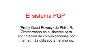 El sistema PGP