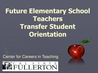 Future Elementary School Teachers Transfer Student Orientation