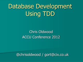 Database Development Using TDD