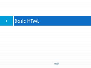 Basic HTML