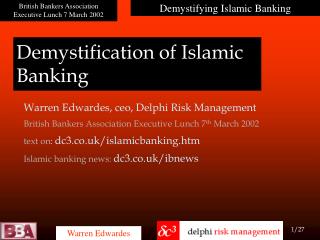 Demystification of Islamic Banking