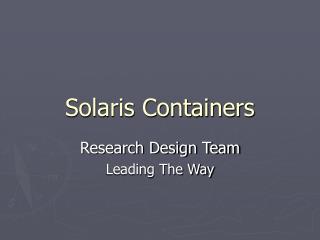 Solaris Containers