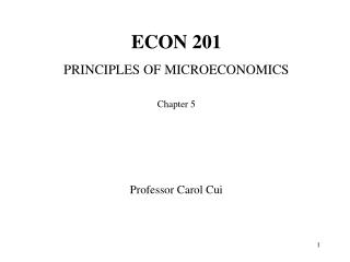 ECON 201 PRINCIPLES OF MICROECONOMICS