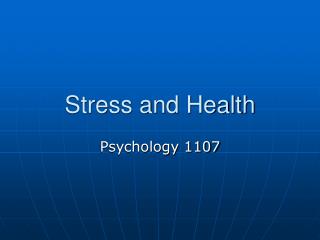 Stress and Health