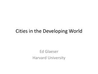 Cities in the Developing World