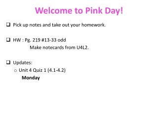 Welcome to Pink Day!