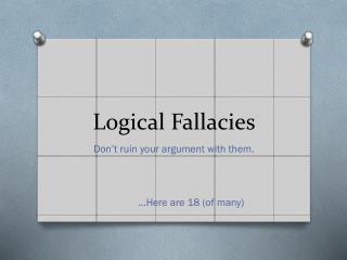 Logical Fallacies