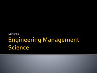 Engineering Management Science