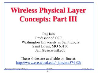 Wireless Physical Layer Concepts: Part III