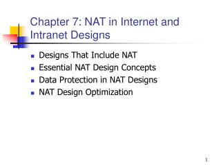 Chapter 7: NAT in Internet and Intranet Designs