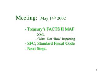 Treasury’s FACTS II MAF Master Appropriation File Subset