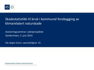 Skadestatistikk til bruk i kommunal forebygging av klimarelatert naturskade