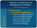 Analysis of Investments and Management of Portfolios by Keith C. Brown Frank K. Reilly