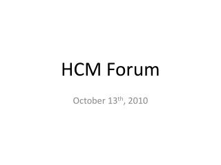 HCM Forum