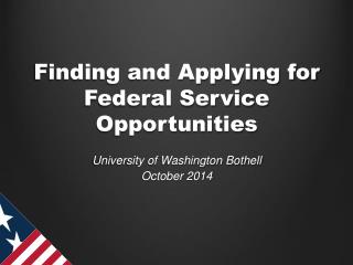 Finding and Applying for Federal Service Opportunities