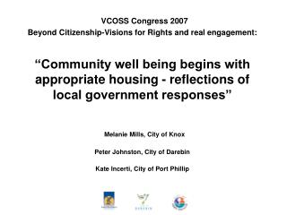VCOSS Congress 2007 Beyond Citizenship-Visions for Rights and real engagement