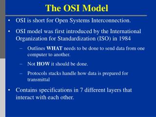 The OSI Model