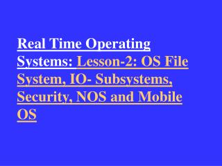 1. File System Organisation and Implementation