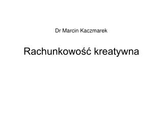 Rachunkowość kreatywna