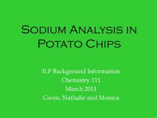 Sodium Analysis in Potato Chips