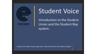 Student Voice Introduction to the Student Union and the Student Rep system.